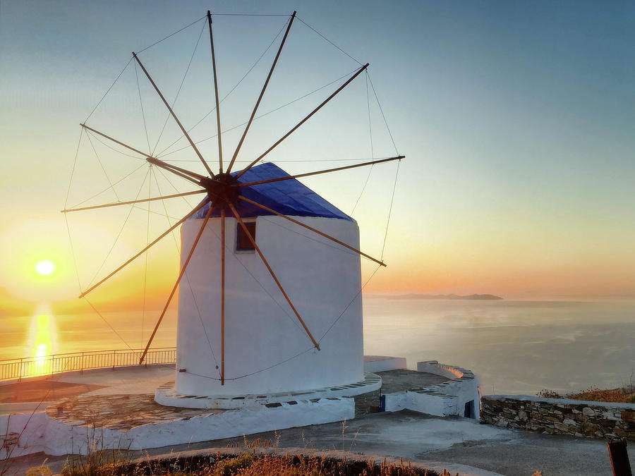 Molino de viento de la isla griega de Sifnos rompecabezas en línea