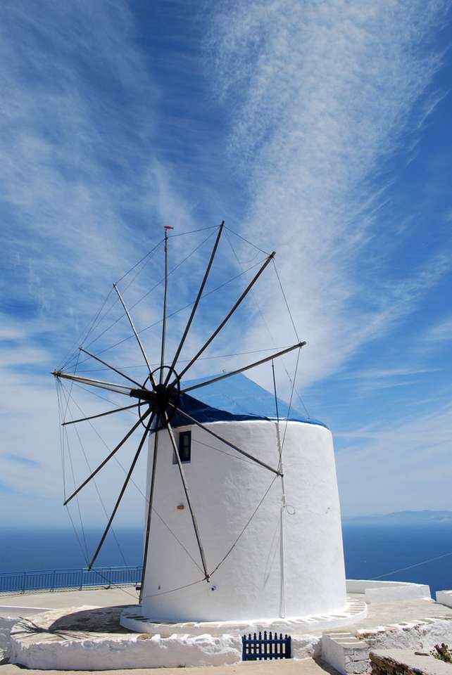 Греческий остров Сифнос Ветряная мельница онлайн-пазл
