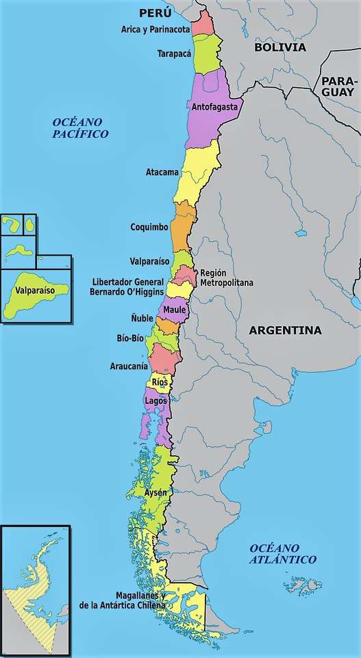 Mappa del Cile puzzle online