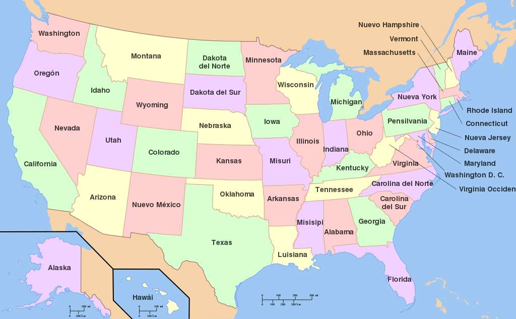 Mapa de USA (USA´s map) rompecabezas en línea
