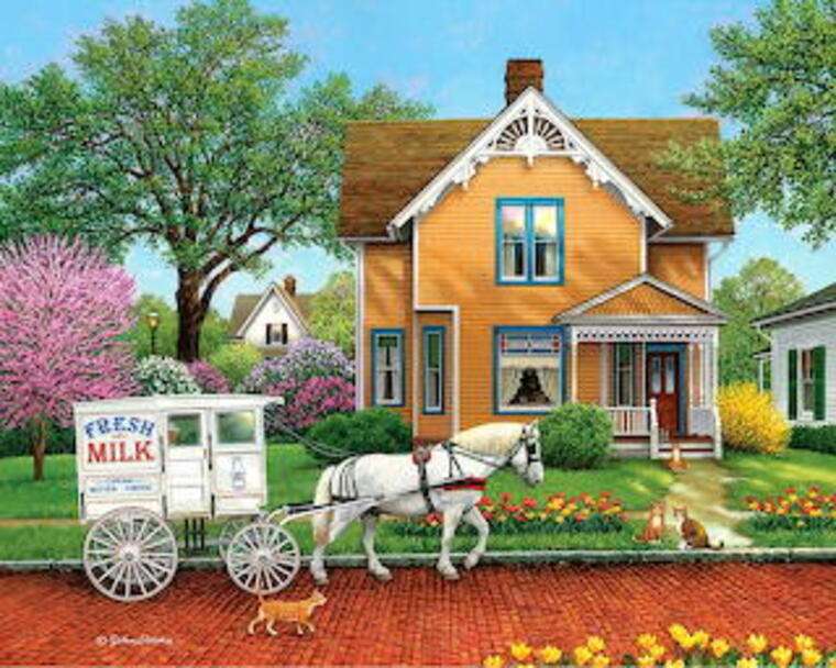 Paesaggio n. 16 - Cavallo che trasporta il latte puzzle online