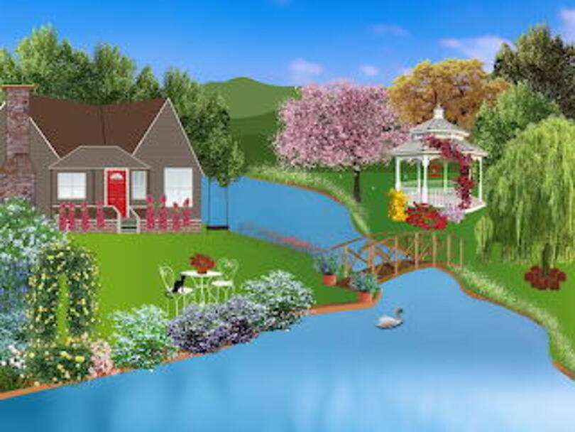 Paesaggio # 17 - Casa in riva al lago puzzle online