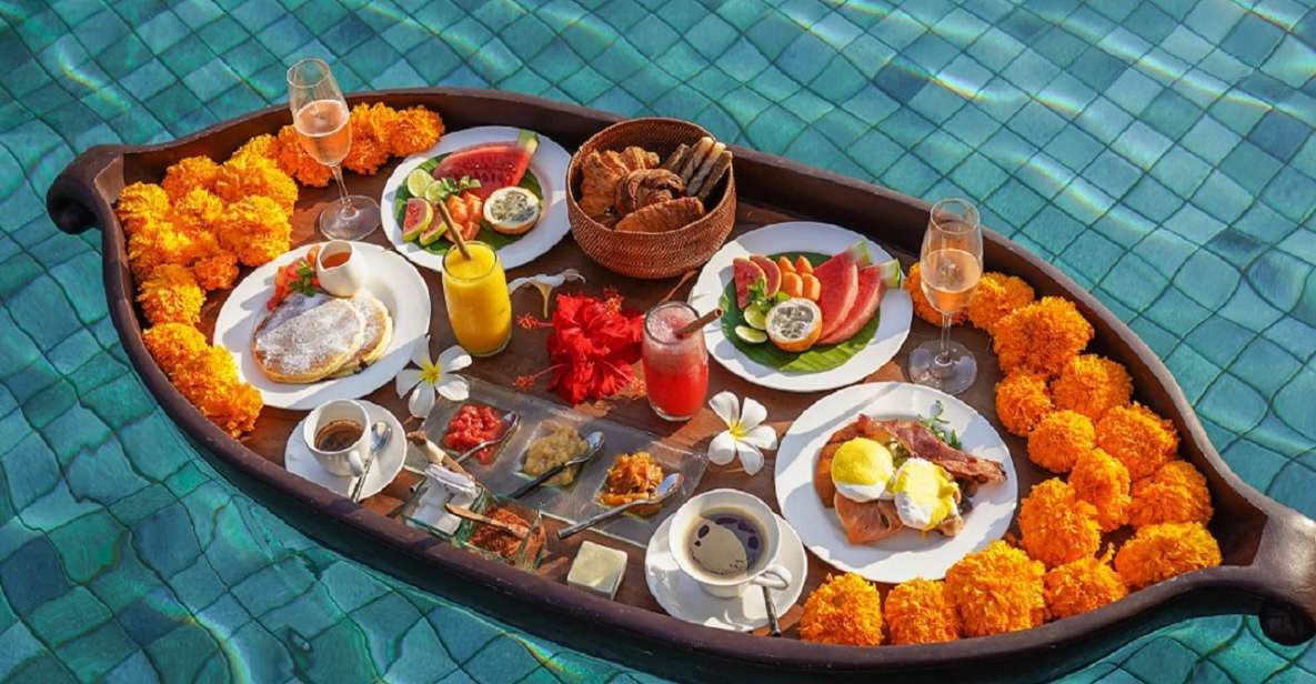 Food served on a tray in the SPA pool jigsaw puzzle online