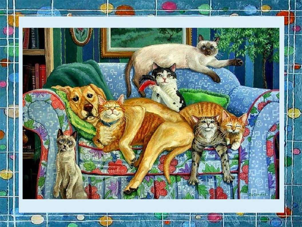 O grămadă de prieteni păroși... jigsaw puzzle online
