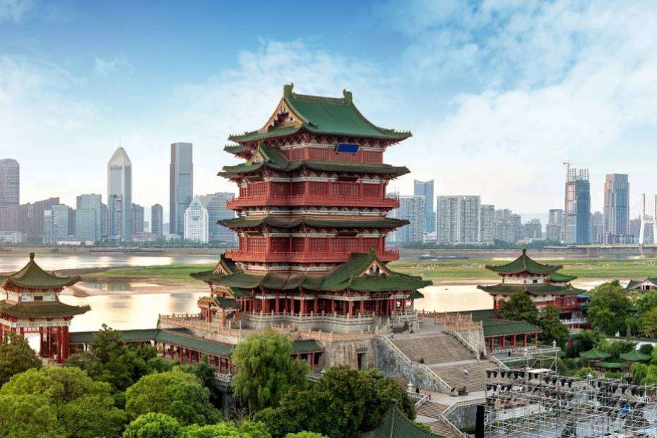 Πανόραμα μιας πόλης στην Κίνα online παζλ