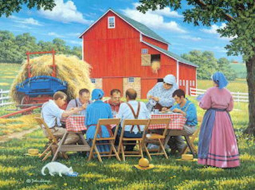 Prânz de familie în mediul rural jigsaw puzzle online