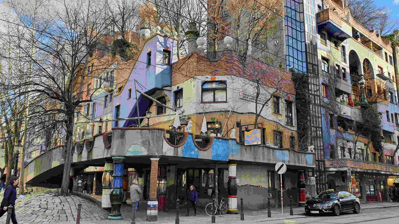 Hundertwasser Haus, Виена, Австрия онлайн пъзел