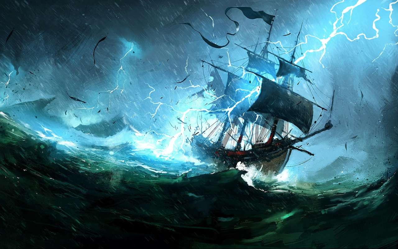 barca a vela nella tempesta puzzle online