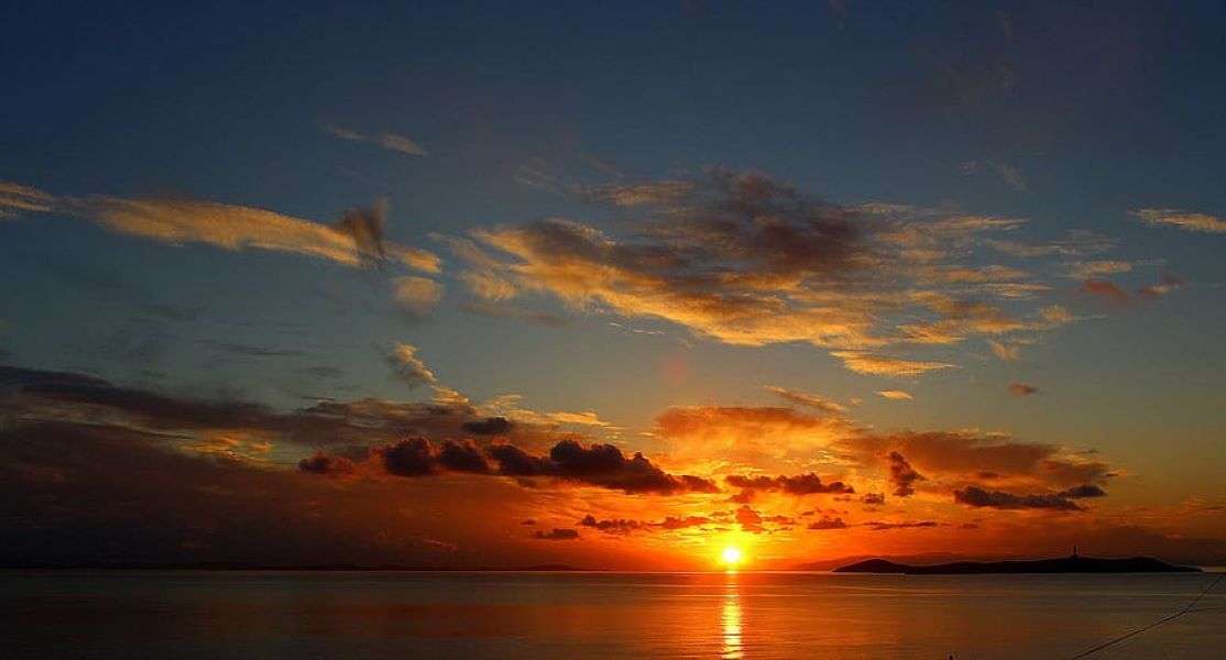 Ελληνικό νησί Σύρος Ηλιοβασίλεμα online παζλ