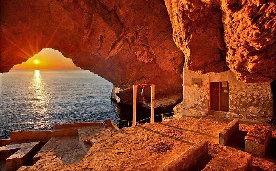 Ελληνικό νησί Σύρος Ηλιοβασίλεμα παζλ online