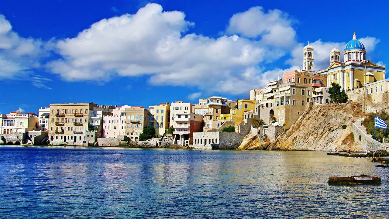 Ilha grega Syros Ermoupolis quebra-cabeças online