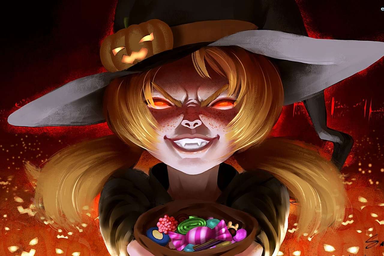 Chica de dulces de Halloween rompecabezas en línea