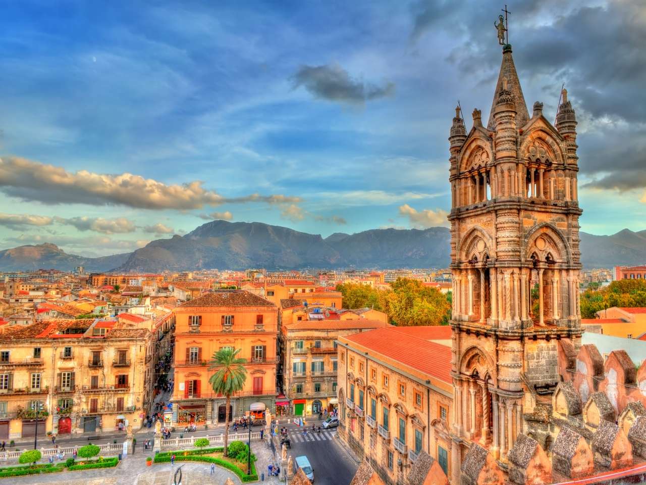 Palermo katedral på Sicilien, Italien Pussel online