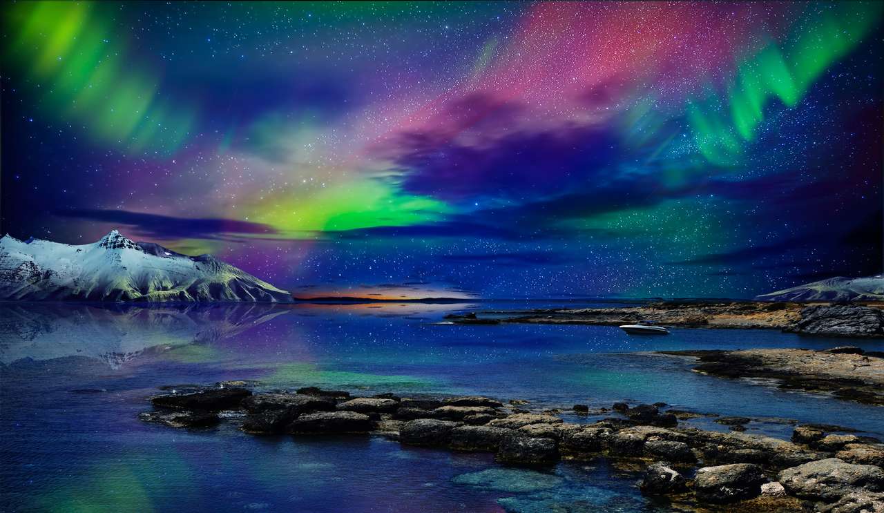 Hermosas auroras boreales rompecabezas en línea