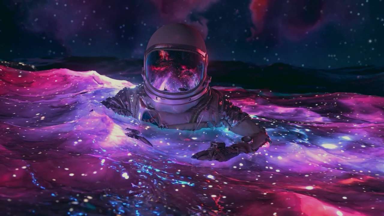 astronauta na água puzzle online