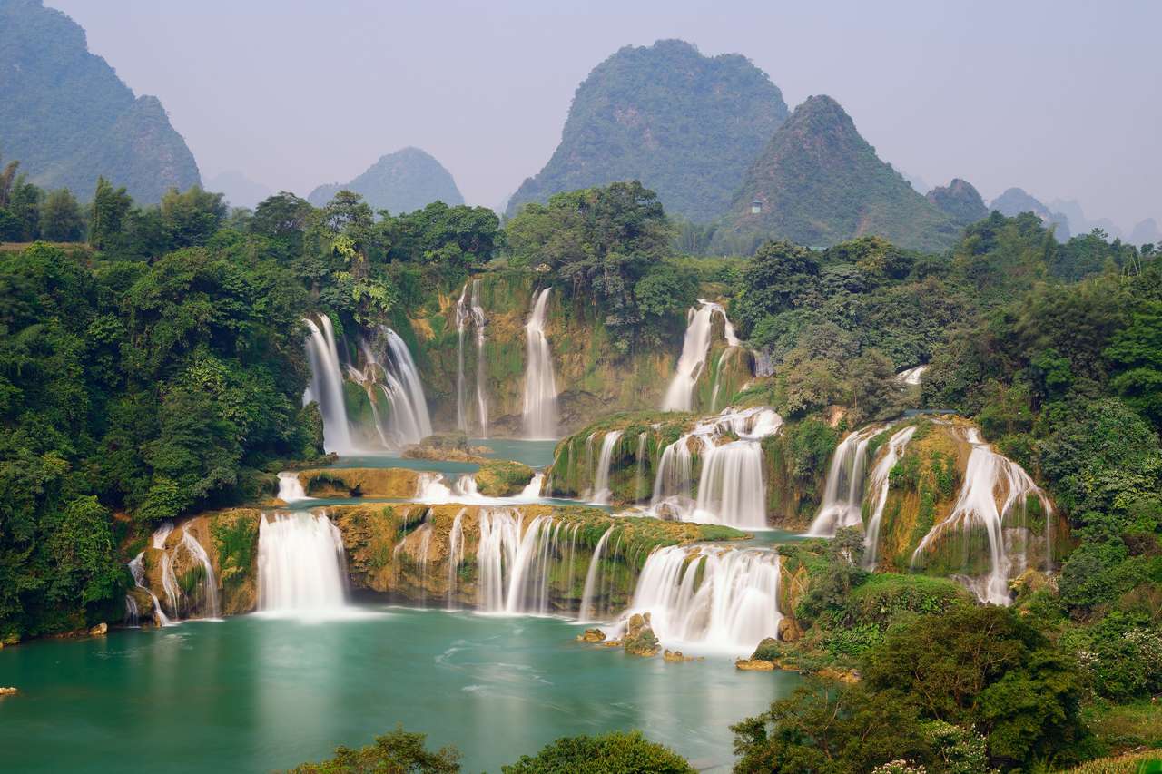Ban Gioc - Detian vattenfall i Guangxi, Kina Pussel online