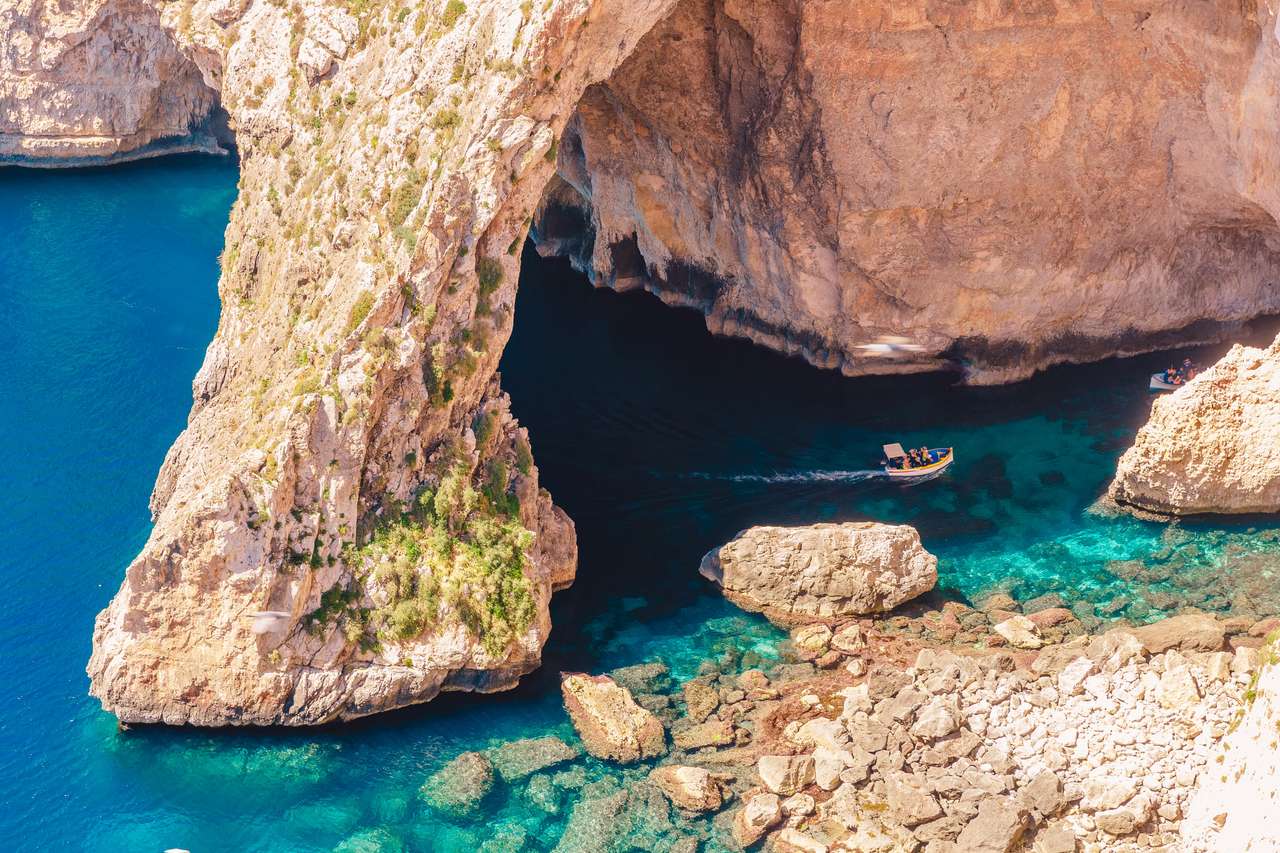 Blå grottan på Malta Pussel online