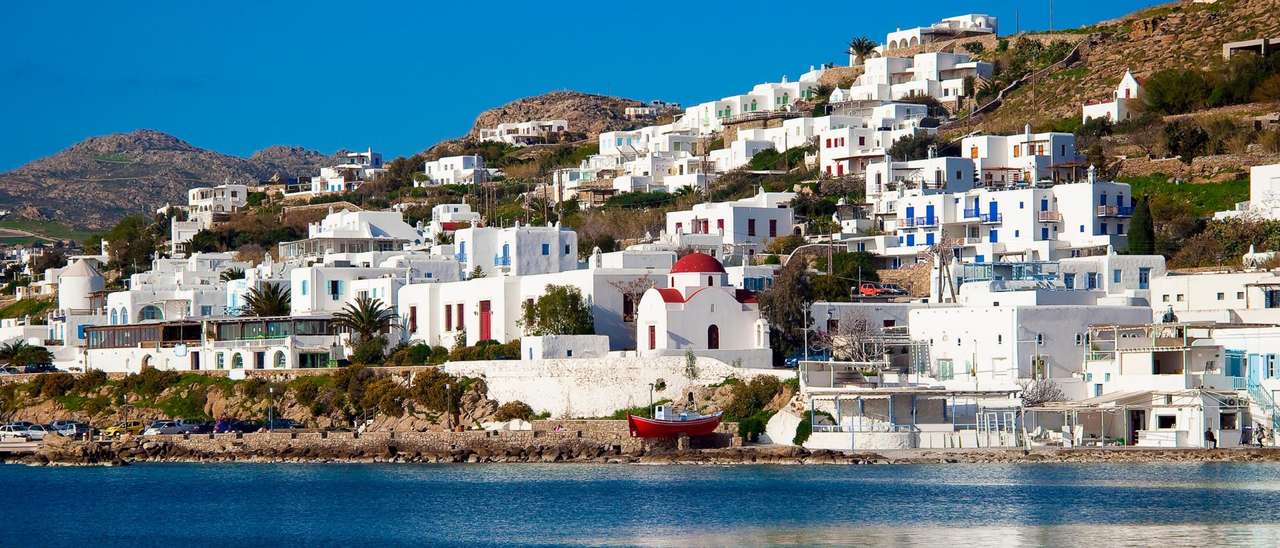 Isla griega Mykonos Kalafati rompecabezas en línea