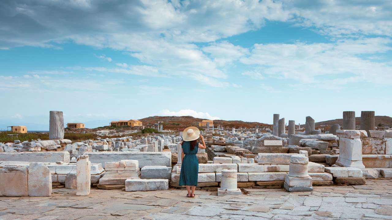 Isla griega de Mykonos Dilos rompecabezas en línea