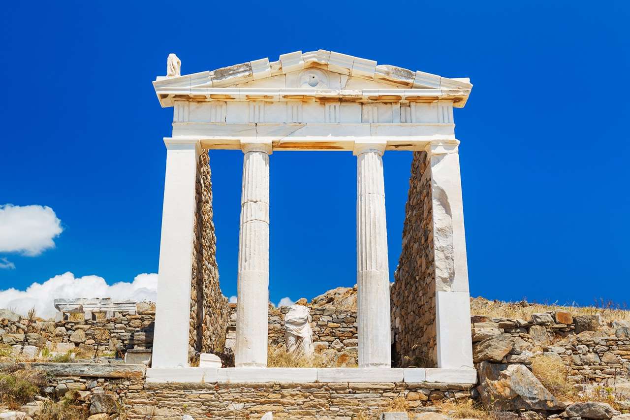 Den grekiska ön Mykonos Dilos pussel på nätet