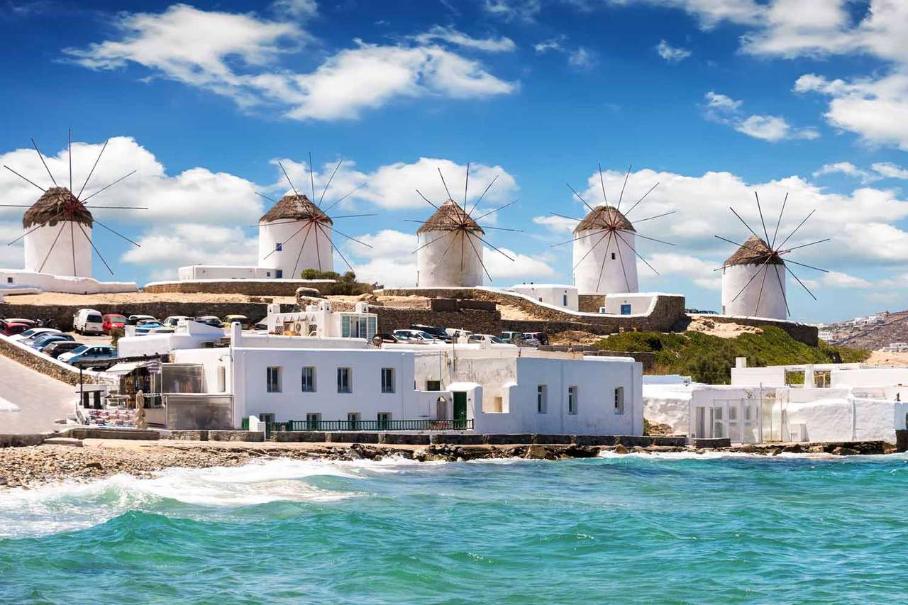 Isla griega de mykonos rompecabezas en línea