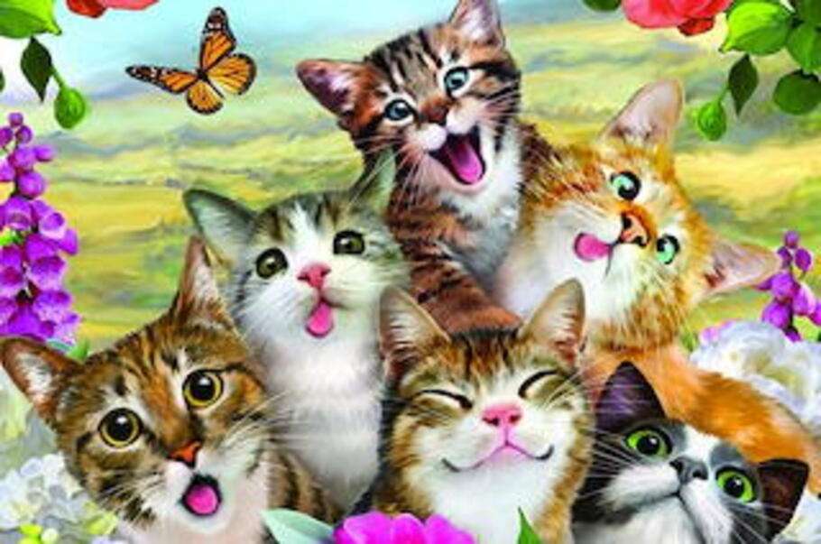 Groupe de précieux chatons puzzle en ligne
