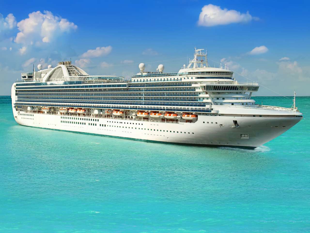 Luxury Cruise Ship Sailing from Port jigsaw puzzle online