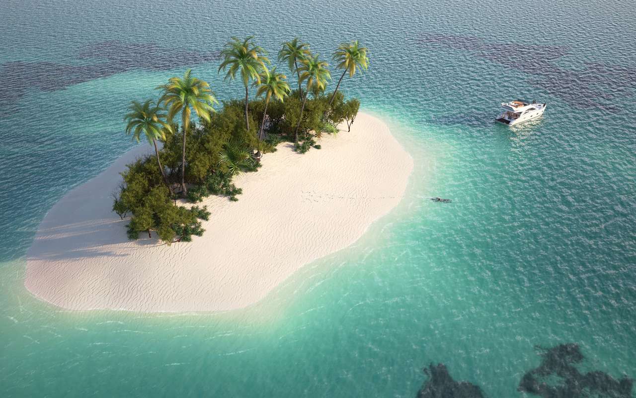 Пустинен остров в Карибите онлайн пъзел