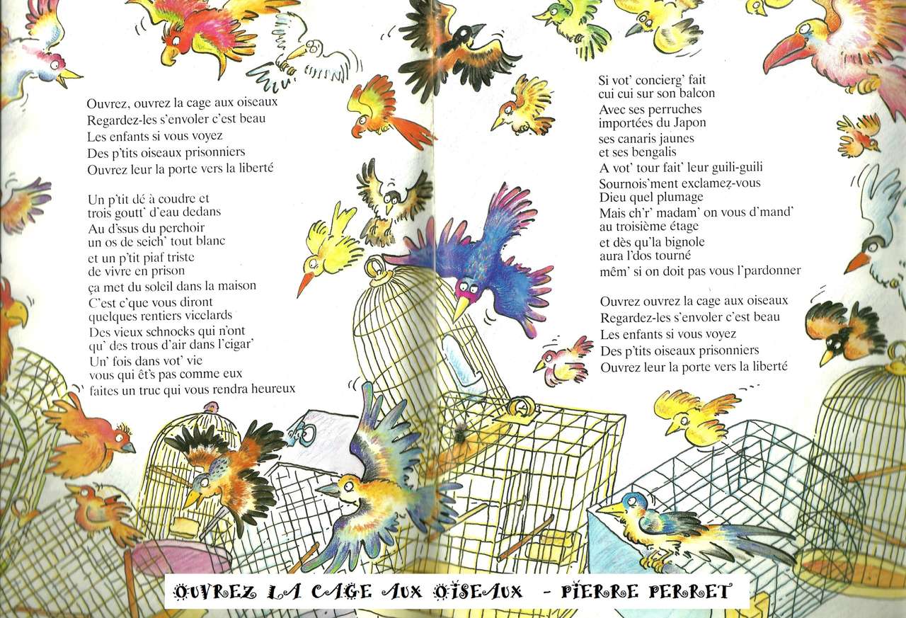 "Ouvrez, ouvrez la cage aux oiseaux" - P. Perret puzzle en ligne