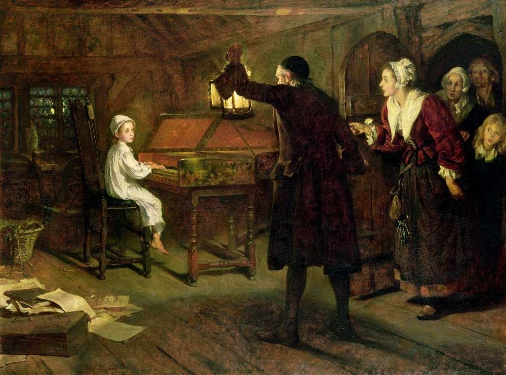 Händel als Kind von seinen Eltern überrascht 1685 - 1759 Puzzlespiel online
