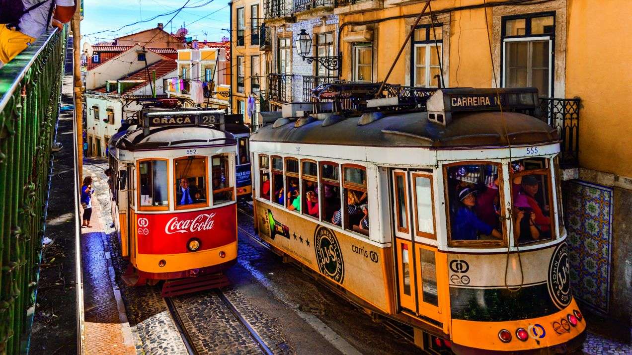 Tramvaie în Lisabona. puzzle online