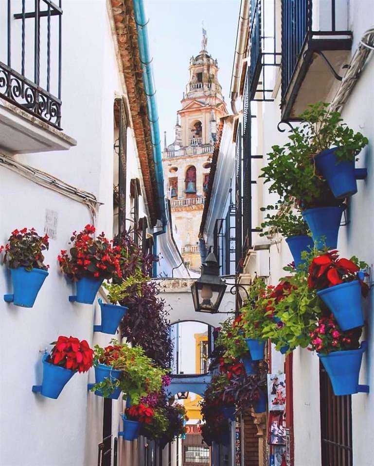 Úzká ulice ve městě ve Španělsku skládačky online