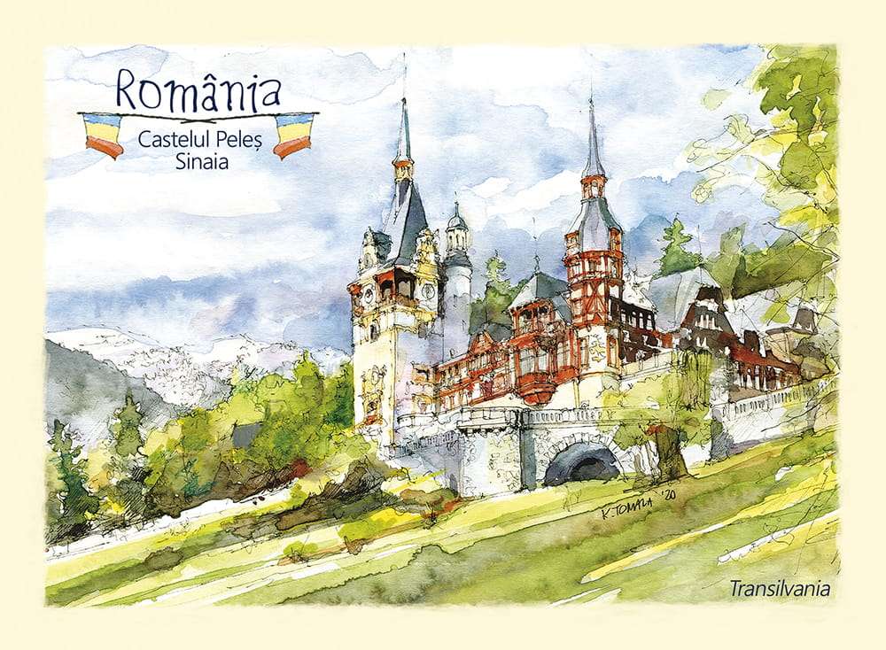 Замъкът Пелеш, Трансилвания, Румъния онлайн пъзел