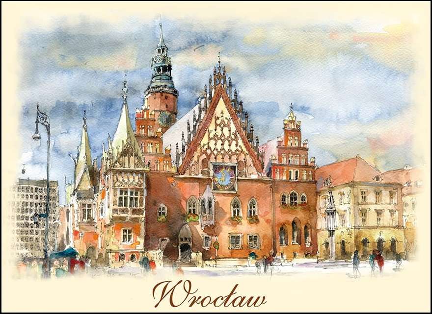 Vratislavie (Wrocław) : hôtel de ville - Pologne puzzle en ligne