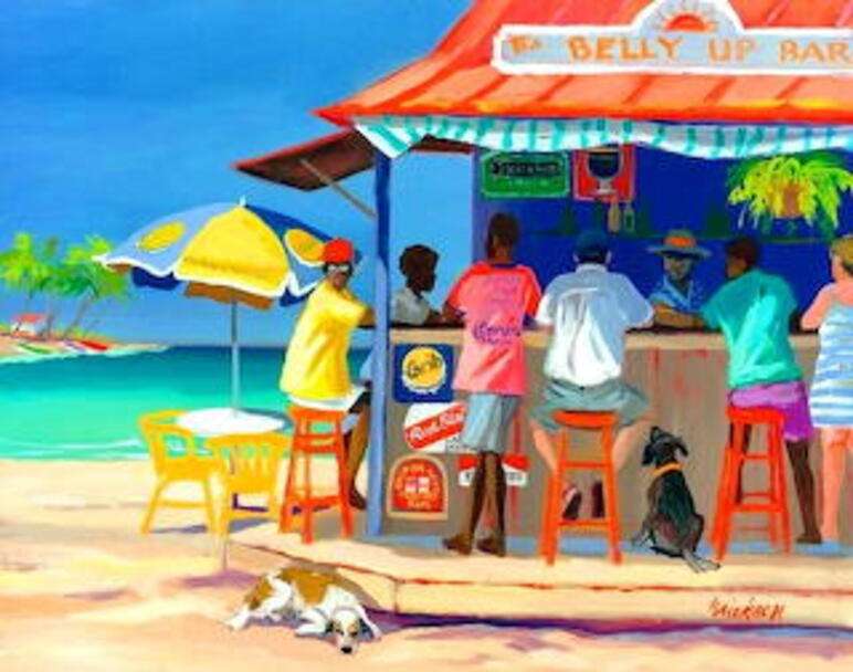 Oameni de la Beach Bar jigsaw puzzle online