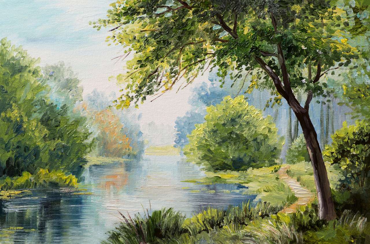 油絵の風景-カラフルな森 ジグソーパズルオンライン