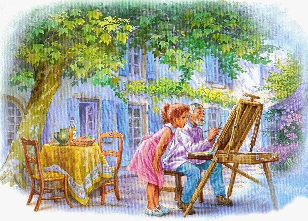 Martine admiră un pictor provensal puzzle online