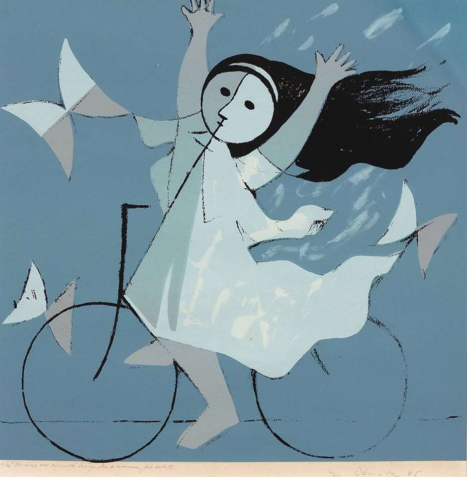 ミルトンダコスタ自転車を持つ少女 ジグソーパズルオンライン