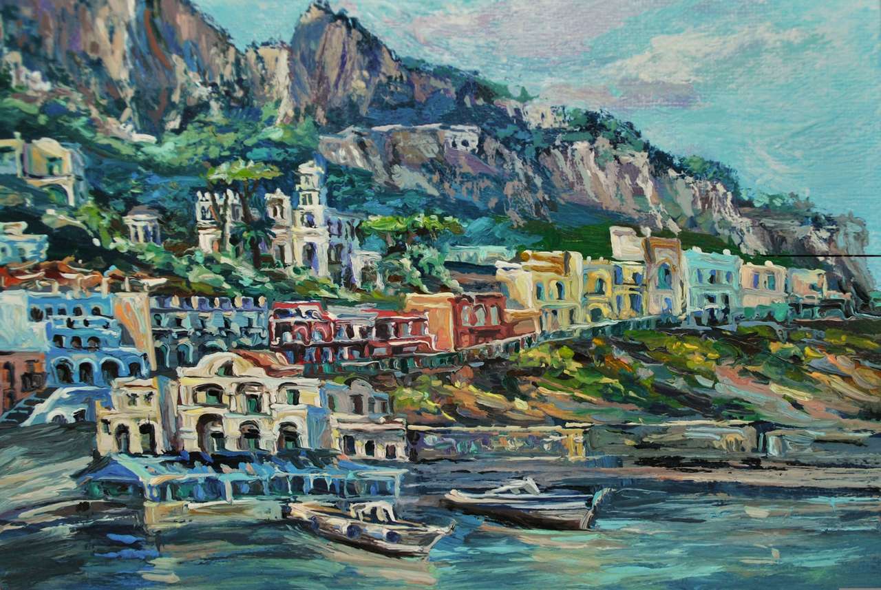 Imagen original del autor Capri óleo sobre lienzo. rompecabezas en línea