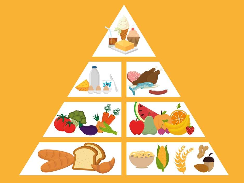 Élelmiszer piramis puzzle kirakós online