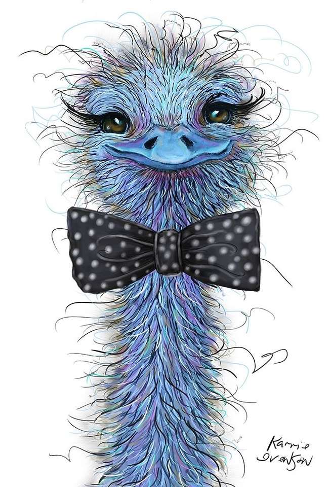 Blu, piume di struzzo... cravatta puzzle online