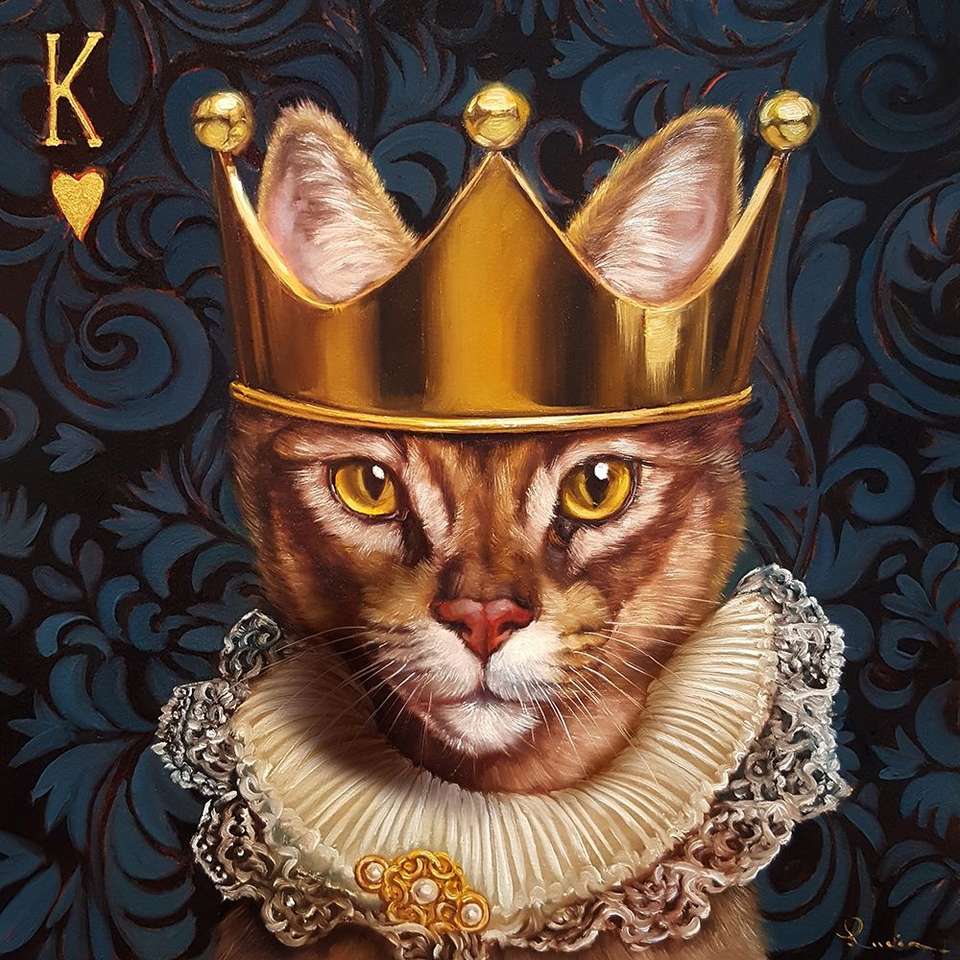 El gato rey de corazones rompecabezas en línea