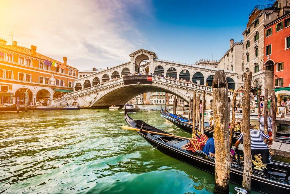 Venice, a city with a canal and a bridge jigsaw puzzle online