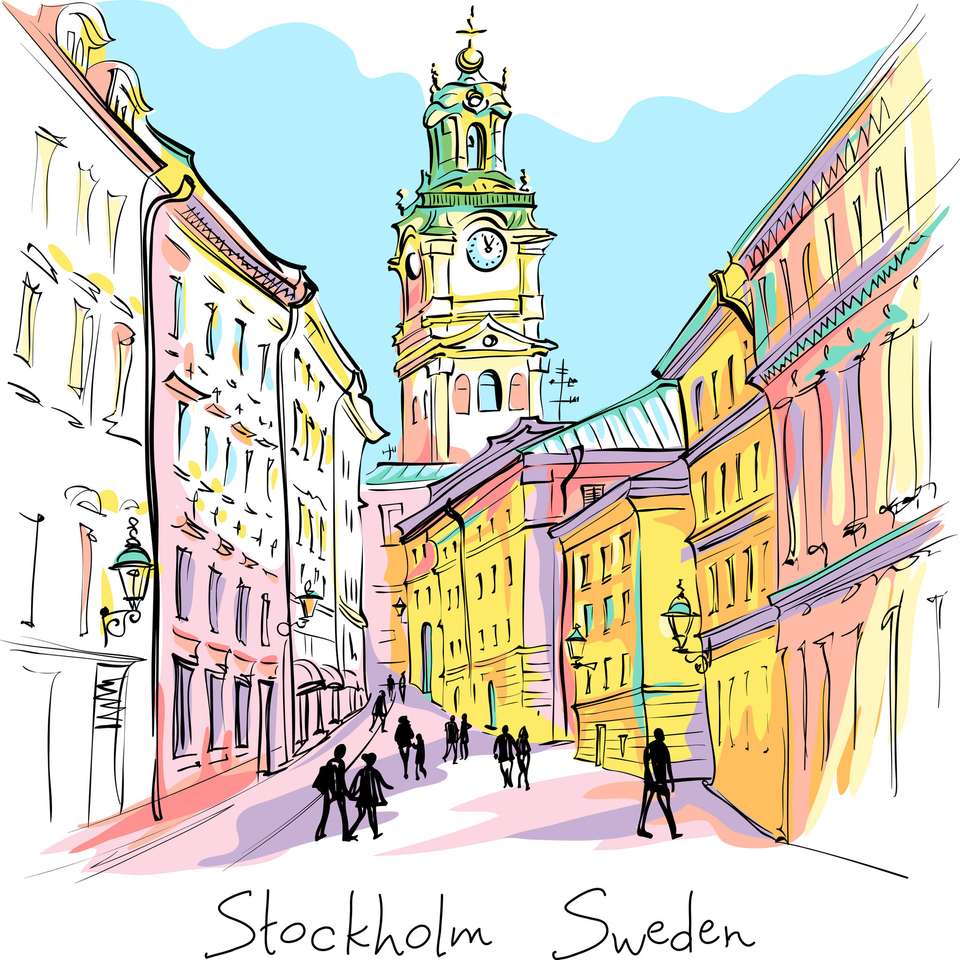 Църквата на Свети Никола в Стокхолм онлайн пъзел