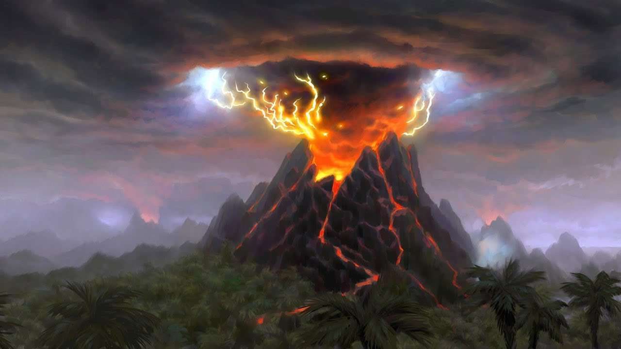 Uitbarstende vulkaan legpuzzel online