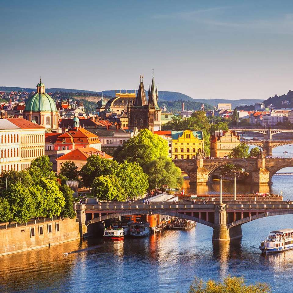 Utsikt över Prag pussel på nätet