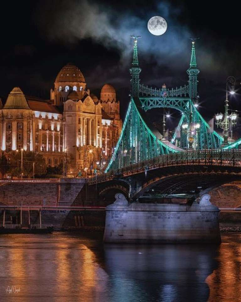 Budapest de noche. rompecabezas en línea