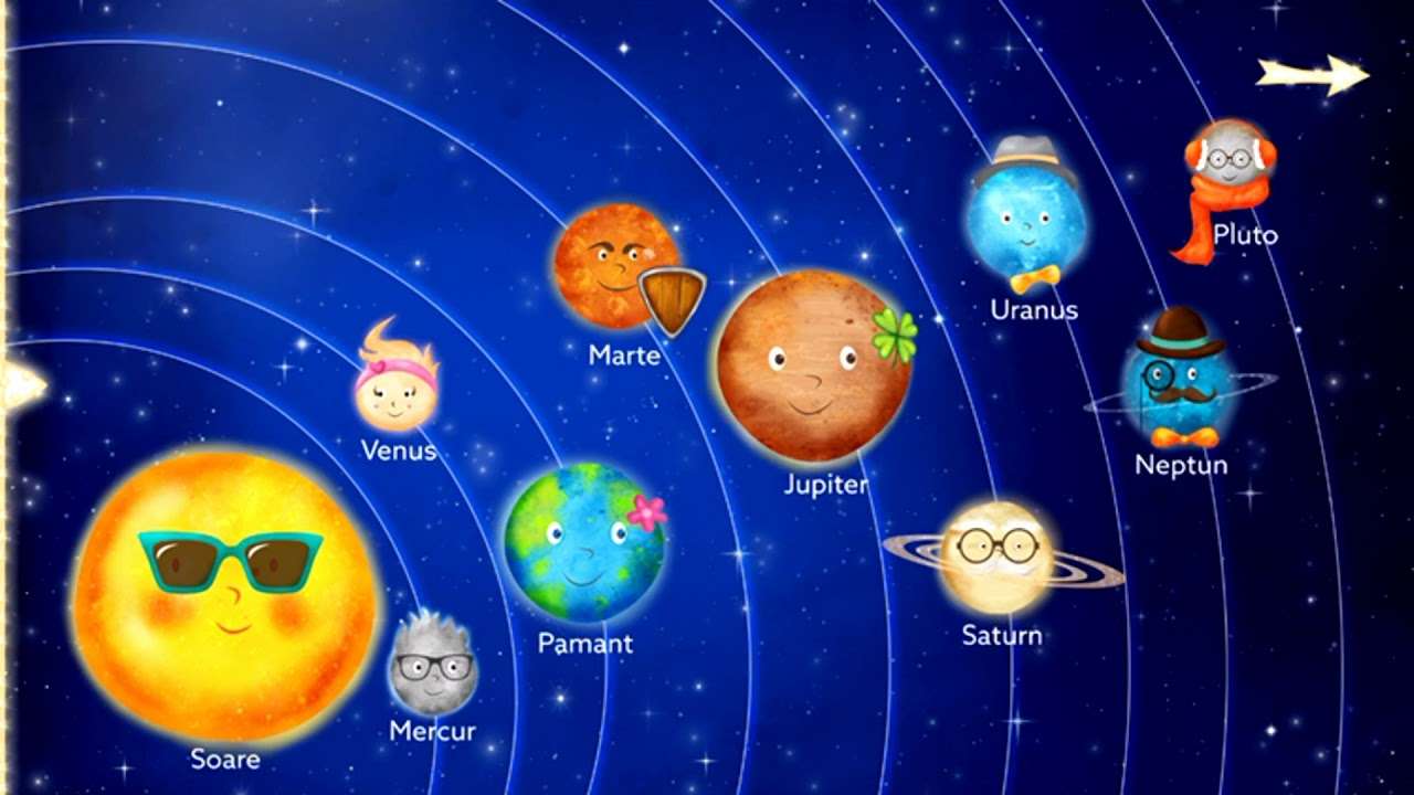 Planeter-grupp av popcorn pussel på nätet