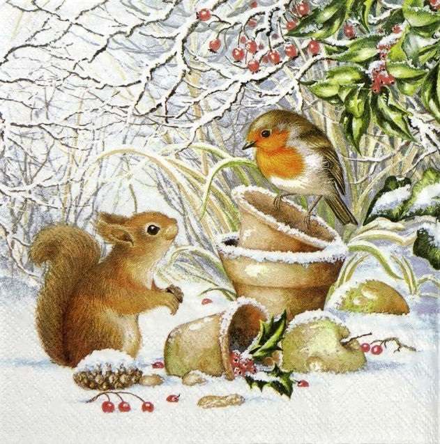 Les fêtes de l'écureuil et du rouge-gorge puzzle en ligne