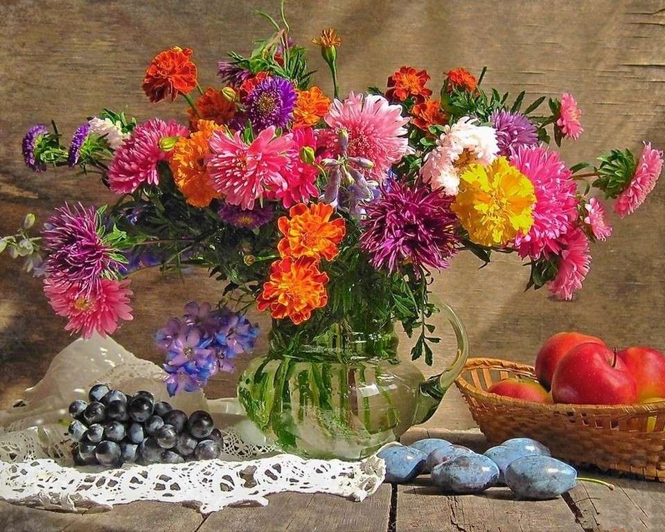 Μπουκέτο λουλουδιών φθινοπώρου online παζλ